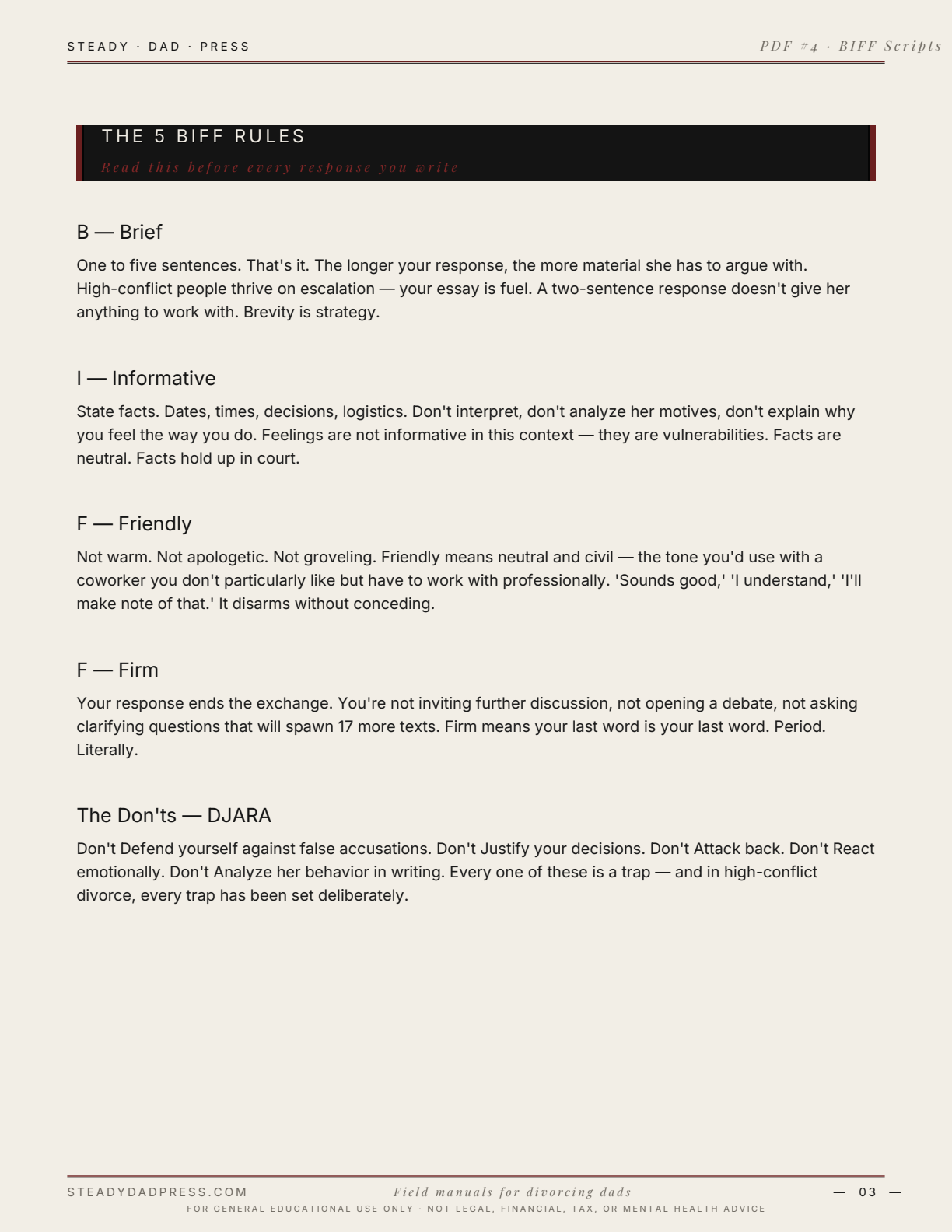 50 BIFF Scripts for the Toxic Ex — sample page